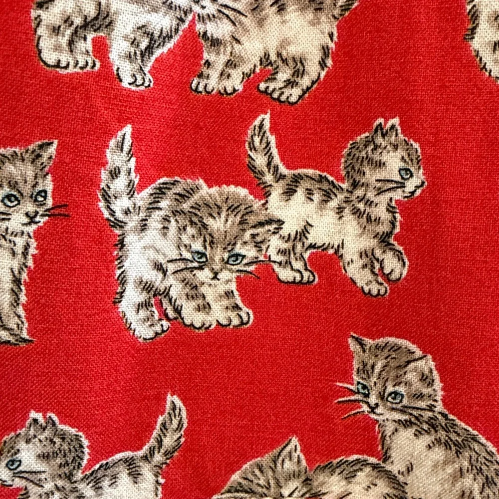 Bernie Dexter Red Dress with Cat Print - Picture 5 of 9